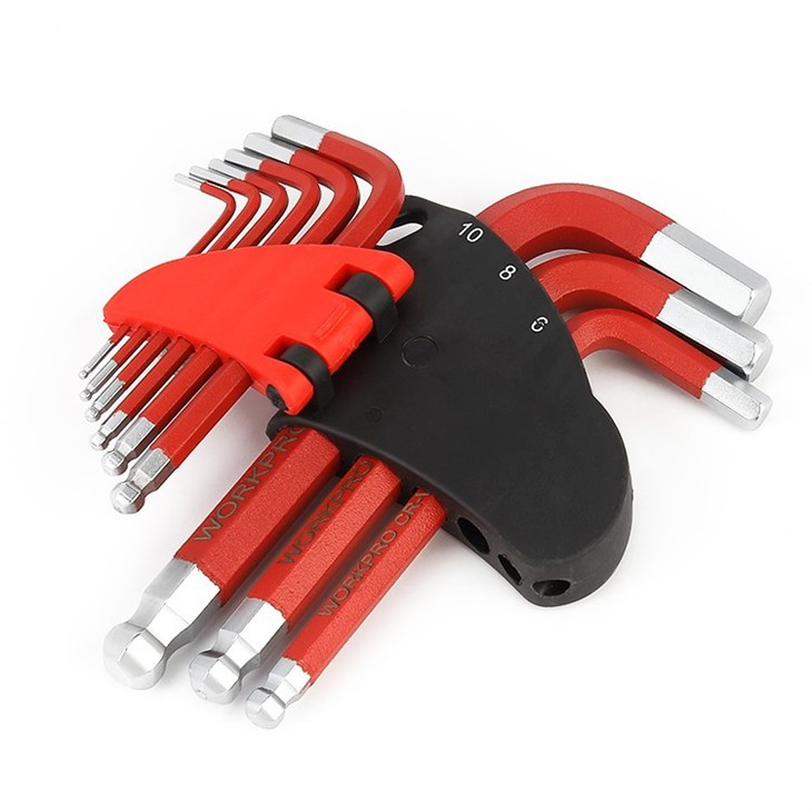 WORKPRO 9PC SHORT ARM BALL POINT HEX KEY SET(SAE) factory